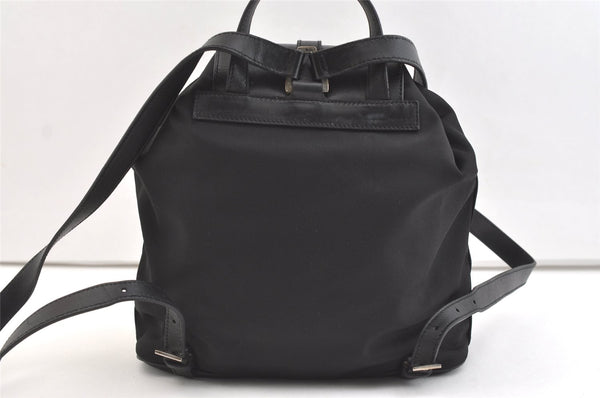 Authentic GUCCI Jackie Drawstring Backpack Nylon Leather 0030245 Black 1676K