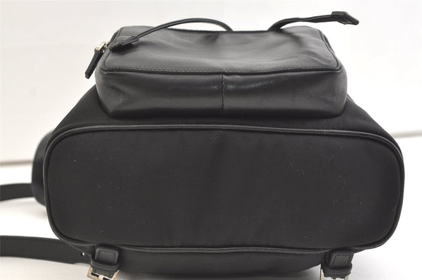 Authentic GUCCI Jackie Drawstring Backpack Nylon Leather 0030245 Black 1676K