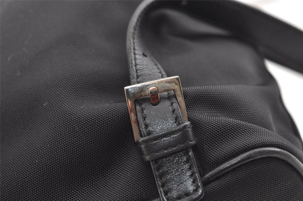 Authentic GUCCI Jackie Drawstring Backpack Nylon Leather 0030245 Black 1676K