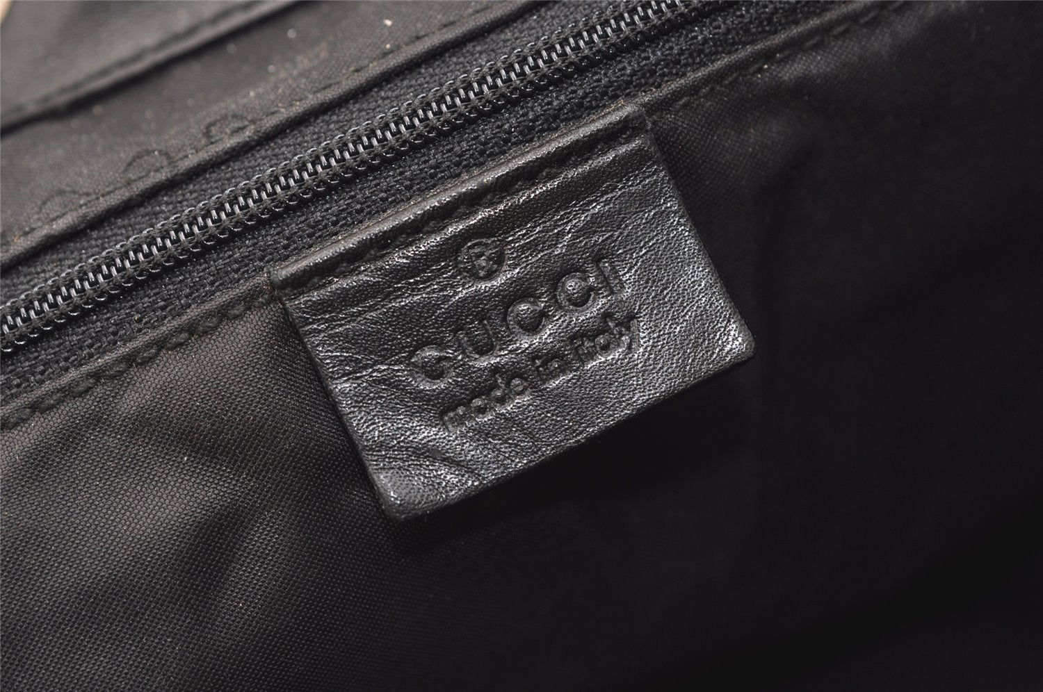 Authentic GUCCI Jackie Drawstring Backpack Nylon Leather 0030245 Black 1676K