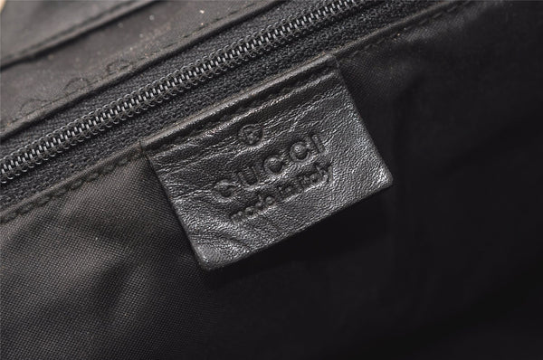 Authentic GUCCI Jackie Drawstring Backpack Nylon Leather 0030245 Black 1676K