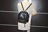 Authentic GUCCI Jackie Drawstring Backpack Nylon Leather 0030245 Black 1676K