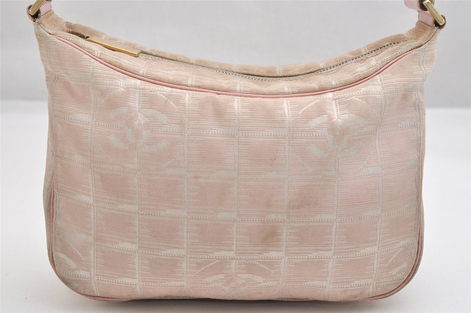 Authentic CHANEL Vintage New Travel Line Shoulder Hand Bag Purse Pink 1678K
