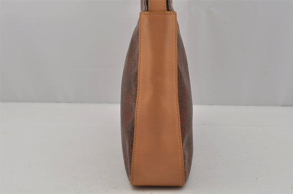 Authentic ETRO Paisley Shoulder Hand Bag Purse PVC Leather Bordeaux Red 1679J