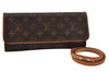 Authentic Louis Vuitton Monogram Pochette Twin GM Shoulder Bag M51852 LV 1681J