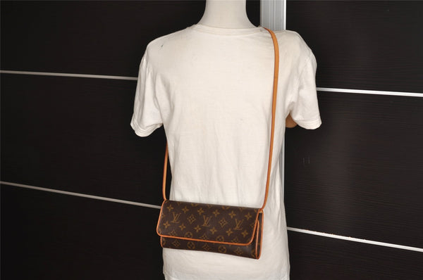 Authentic Louis Vuitton Monogram Pochette Twin GM Shoulder Bag M51852 LV 1681J
