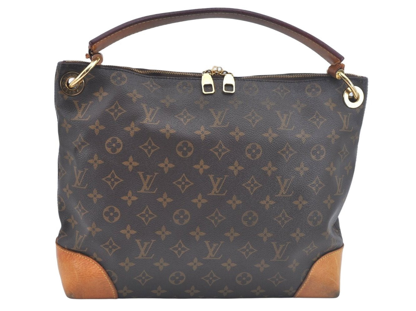 Authentic Louis Vuitton Monogram Berri PM Shoulder Hand Bag M41623 LV Junk 1682J