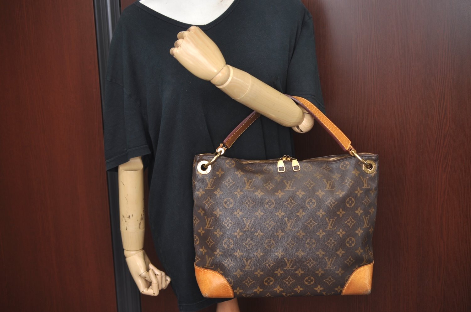 Authentic Louis Vuitton Monogram Berri PM Shoulder Hand Bag M41623 LV Junk 1682J