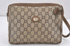 Authentic GUCCI GG Plus Clutch Hand Bag Purse GG PVC Leather Brown Junk 1682K