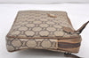 Authentic GUCCI GG Plus Clutch Hand Bag Purse GG PVC Leather Brown Junk 1682K
