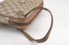 Authentic GUCCI GG Plus Clutch Hand Bag Purse GG PVC Leather Brown Junk 1682K