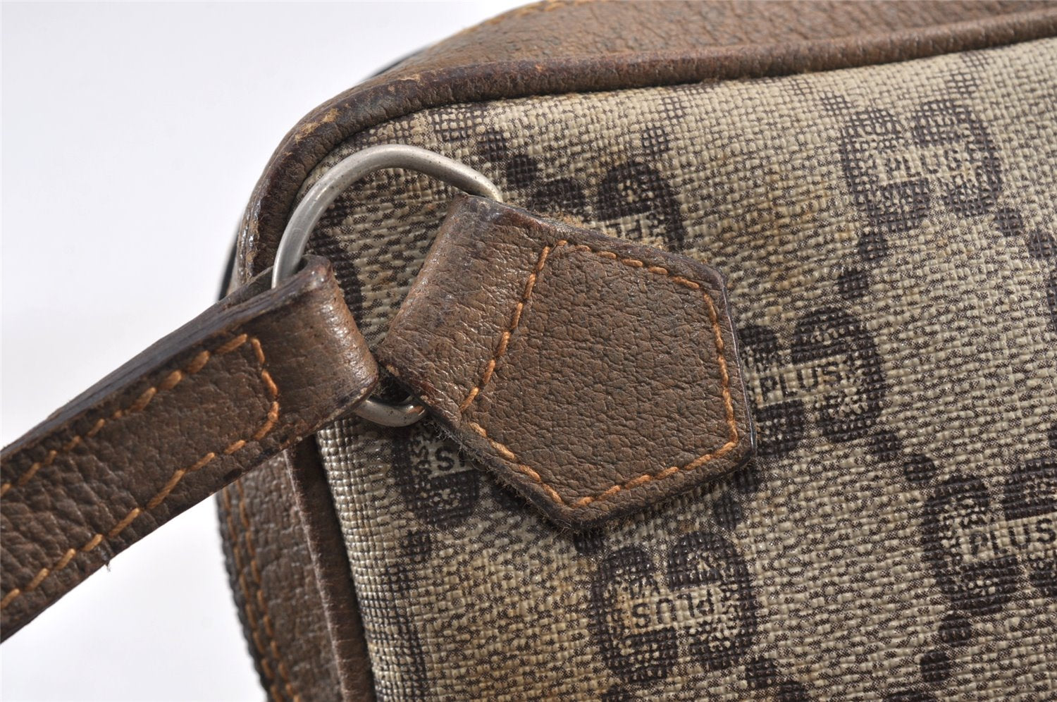 Authentic GUCCI GG Plus Clutch Hand Bag Purse GG PVC Leather Brown Junk 1682K