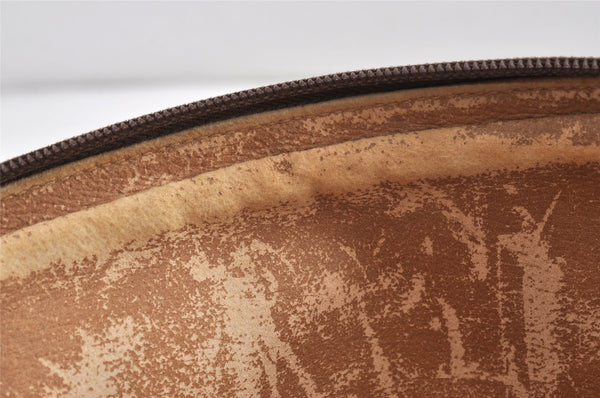 Authentic GUCCI GG Plus Clutch Hand Bag Purse GG PVC Leather Brown Junk 1682K