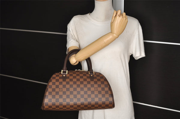 Authentic Louis Vuitton Damier Ribera MM Hand Boston Bag Purse N41434 LV 1683J