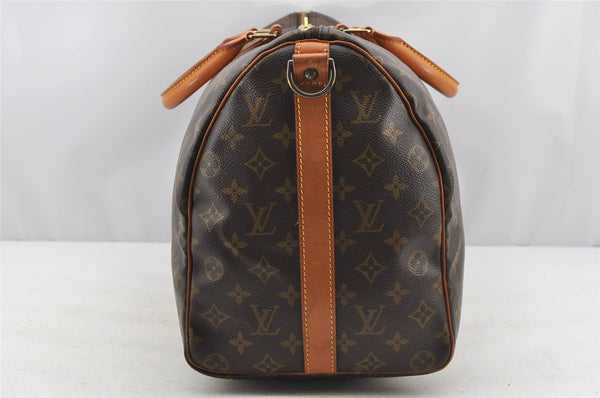 Authentic Louis Vuitton Monogram Keepall Bandouliere 45 M41418 Boston Bag 1686J