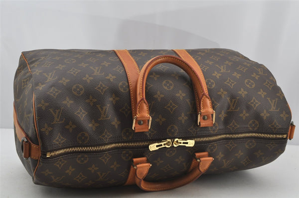 Authentic Louis Vuitton Monogram Keepall Bandouliere 45 M41418 Boston Bag 1686J