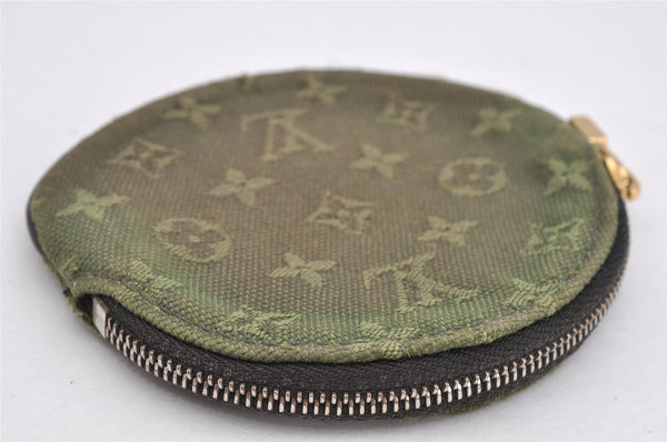 Authentic Louis Vuitton Monogram Mini Porte Monnaie Rond Coin Purse Green 1686K