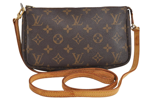 Authentic Louis Vuitton Monogram Pochette Accessoires Shoulder Cross Pouch 1688J