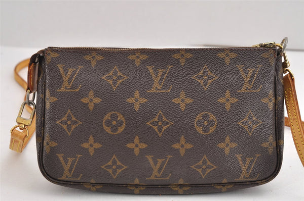 Authentic Louis Vuitton Monogram Pochette Accessoires Shoulder Cross Pouch 1688J