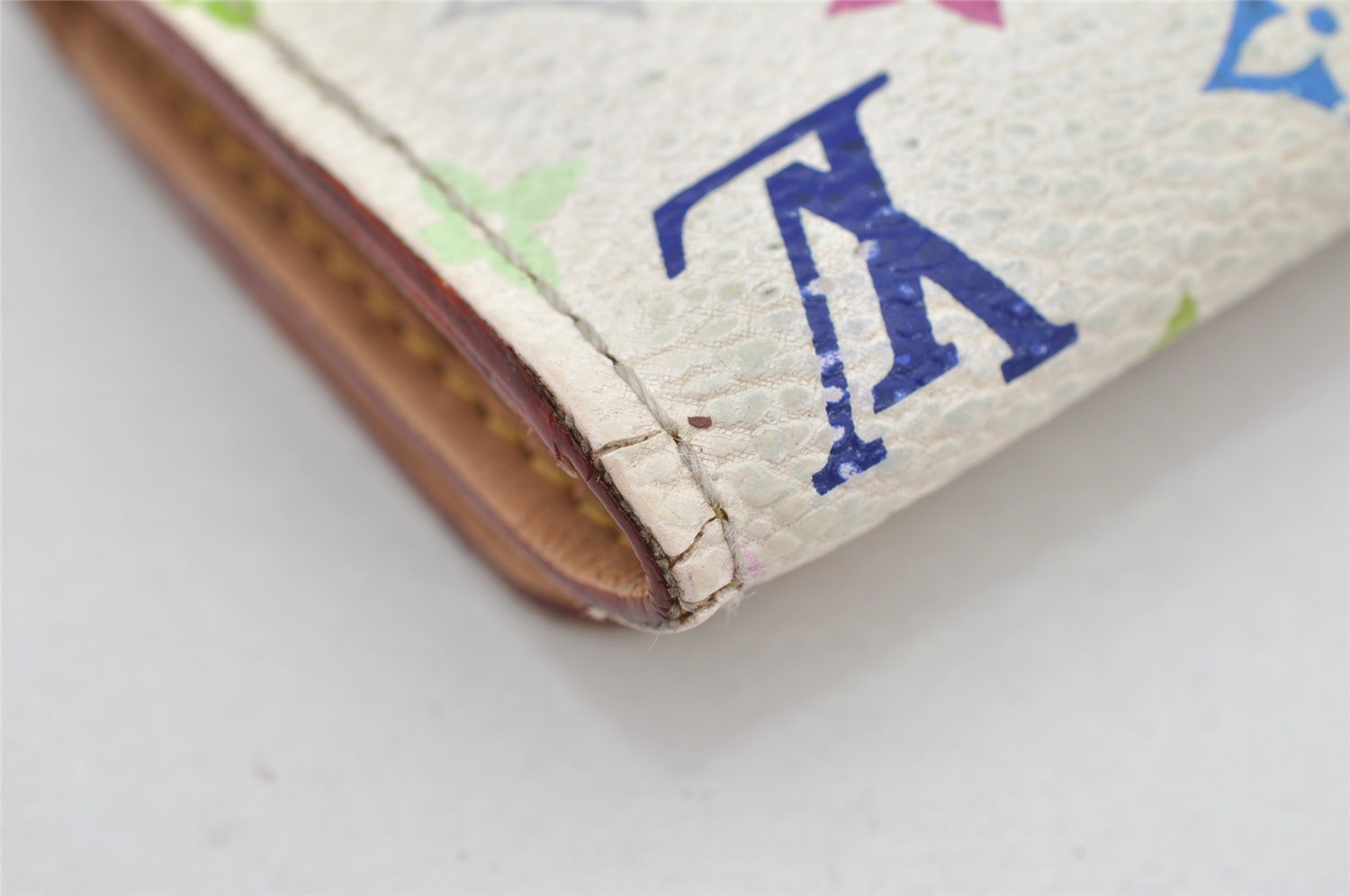 Auth Louis Vuitton Monogram Multicolor Multicles 4 Key Case M60043 White 1689K