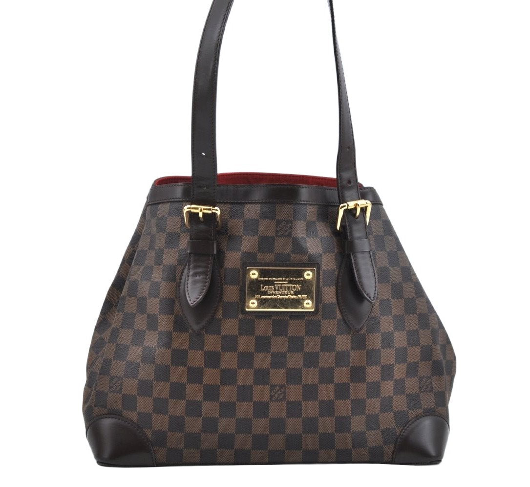 Authentic Louis Vuitton Damier Hampstead MM Shoulder Tote Bag N51204 Junk 1693J
