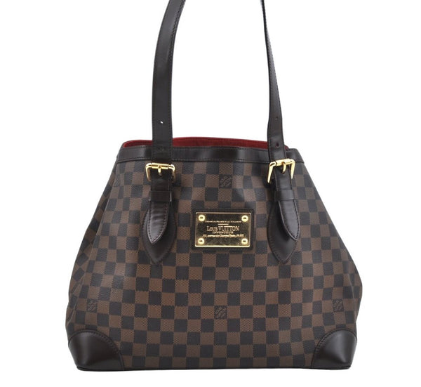 Authentic Louis Vuitton Damier Hampstead MM Shoulder Tote Bag N51204 Junk 1693J