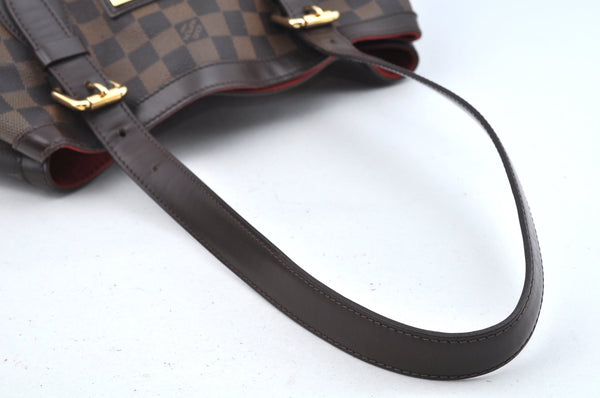 Authentic Louis Vuitton Damier Hampstead MM Shoulder Tote Bag N51204 Junk 1693J
