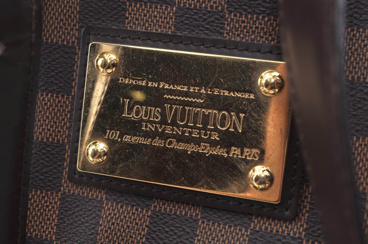 Authentic Louis Vuitton Damier Hampstead MM Shoulder Tote Bag N51204 Junk 1693J