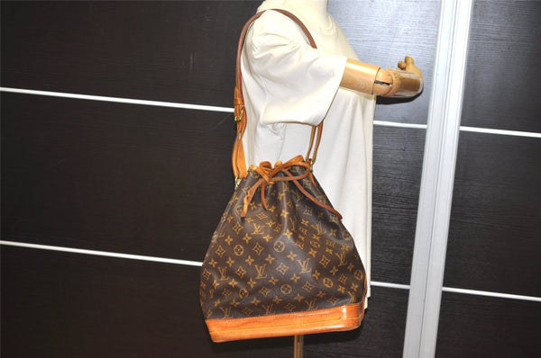 Authentic Louis Vuitton Monogram Noe Shoulder Drawstring Bag M42224 LV 1696I