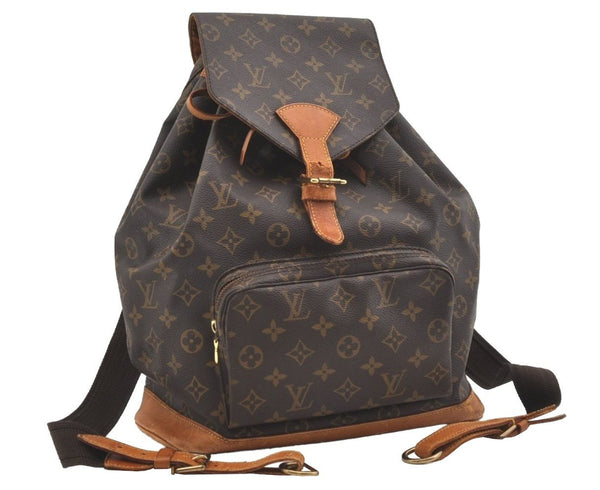 Authentic Louis Vuitton Monogram Montsouris GM Backpack M51135 Junk 1696J