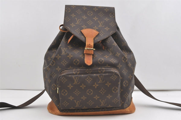 Authentic Louis Vuitton Monogram Montsouris GM Backpack M51135 Junk 1696J
