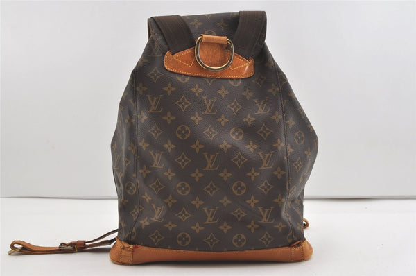 Authentic Louis Vuitton Monogram Montsouris GM Backpack M51135 Junk 1696J