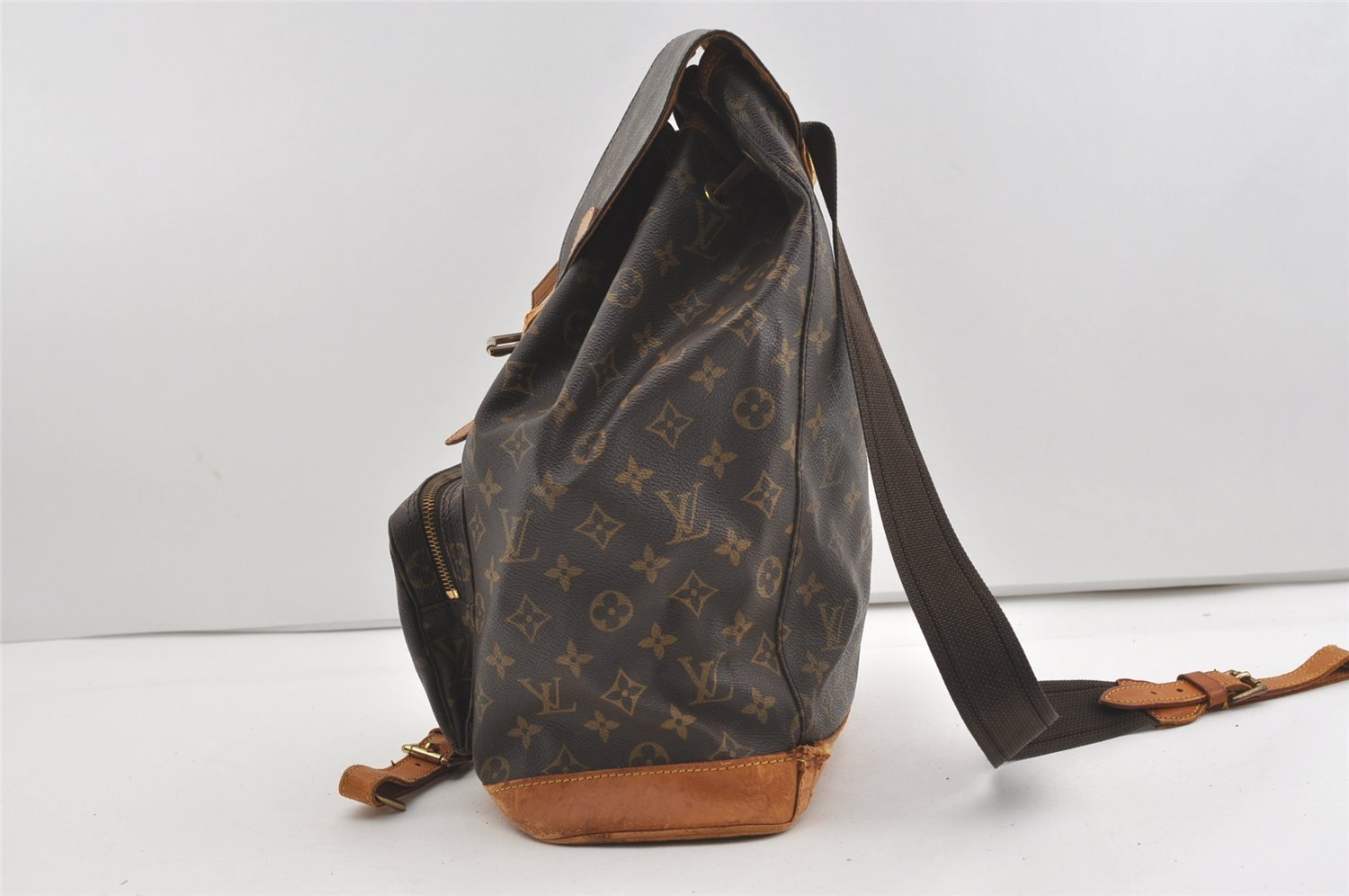 Authentic Louis Vuitton Monogram Montsouris GM Backpack M51135 Junk 1696J