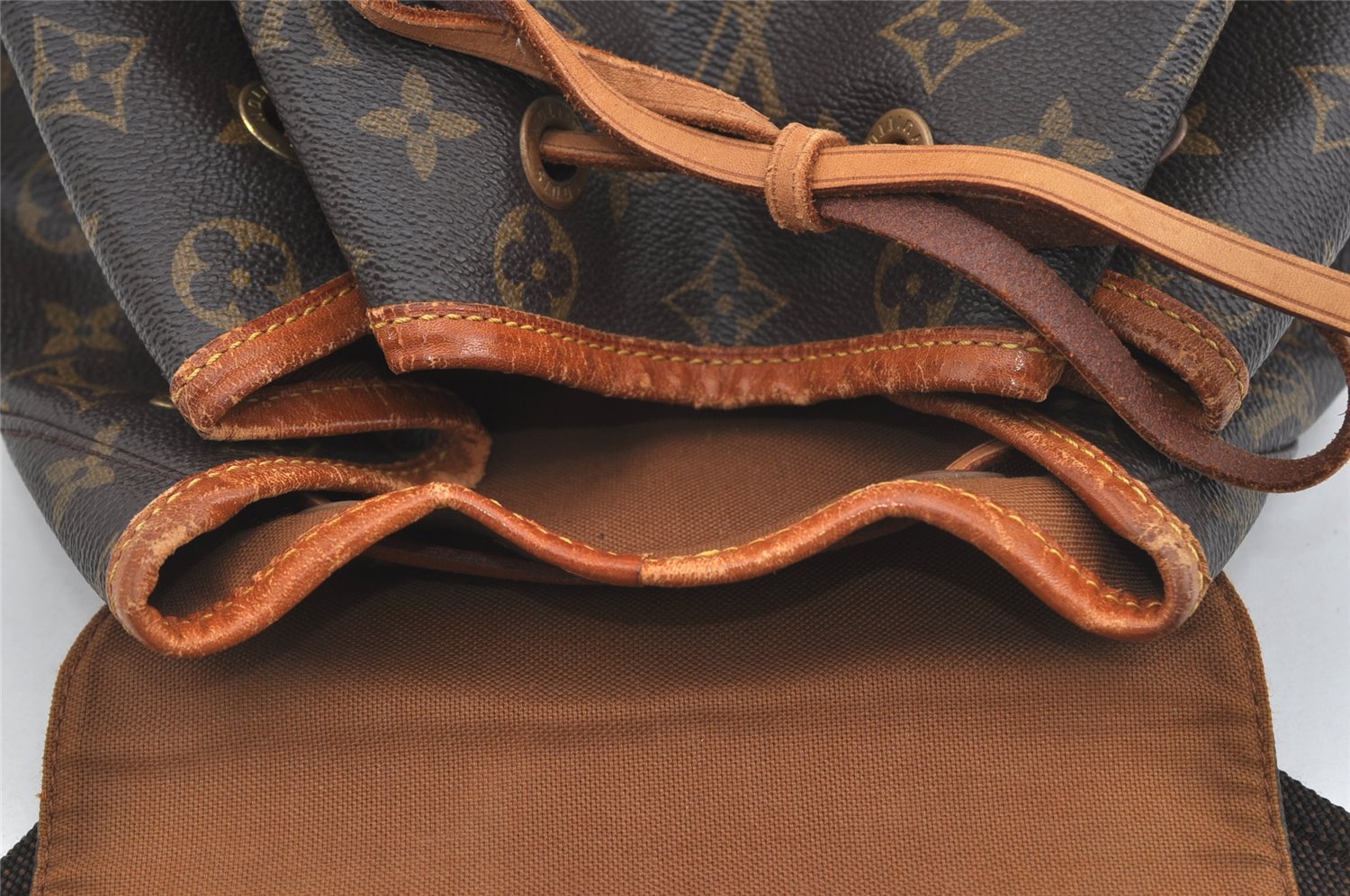 Authentic Louis Vuitton Monogram Montsouris GM Backpack M51135 Junk 1696J