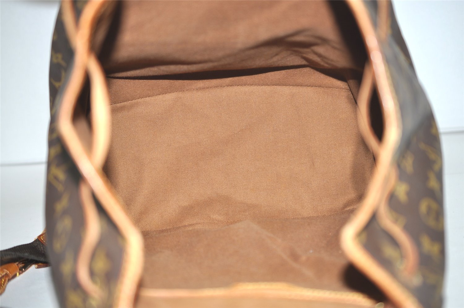 Authentic Louis Vuitton Monogram Montsouris GM Backpack M51135 Junk 1696J