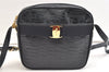 Authentic Salvatore Ferragamo Vara Shoulder Cross Bag Leather Navy Blue SF 1699K