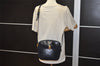 Authentic Salvatore Ferragamo Vara Shoulder Cross Bag Leather Navy Blue SF 1699K