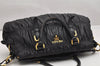 Authentic PRADA Gaufre 2Way Shoulder Hand Bag Leather Black 1700K