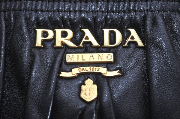 Authentic PRADA Gaufre 2Way Shoulder Hand Bag Leather Black 1700K