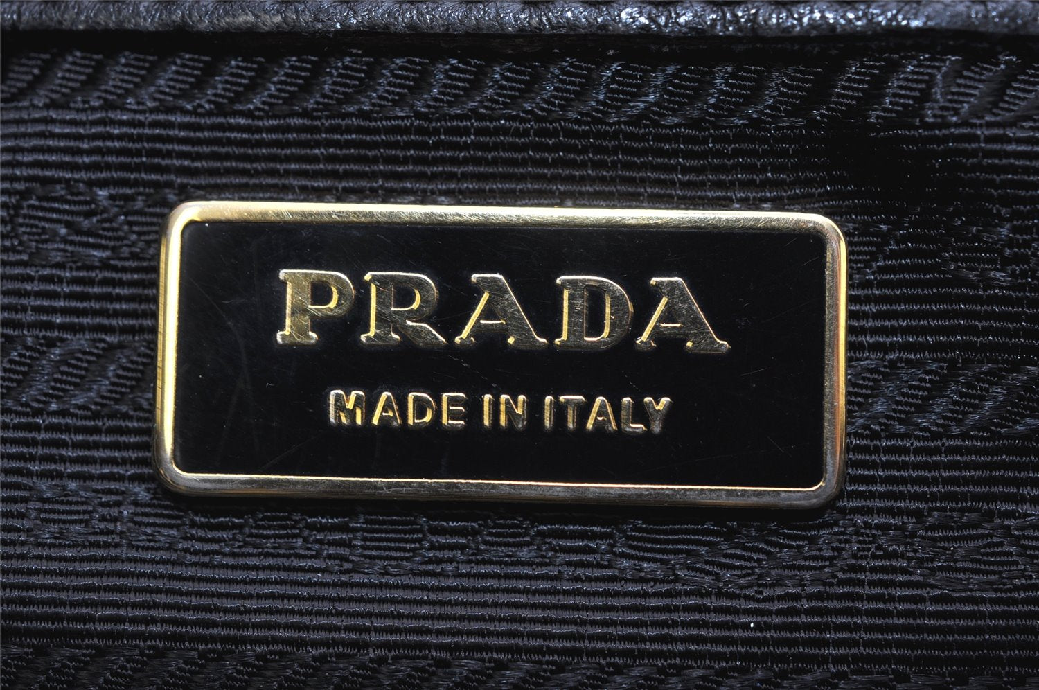 Authentic PRADA Gaufre 2Way Shoulder Hand Bag Leather Black 1700K