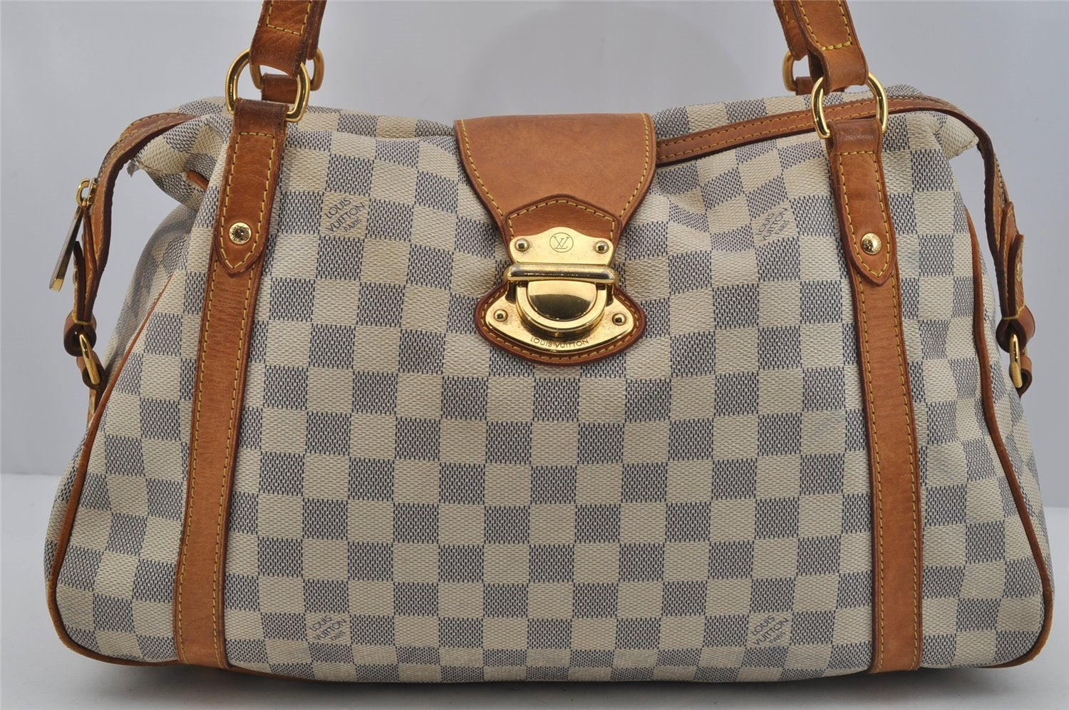 Authentic Louis Vuitton Damier Azur Stresa PM Shoulder Bag N42220 LV 1701J
