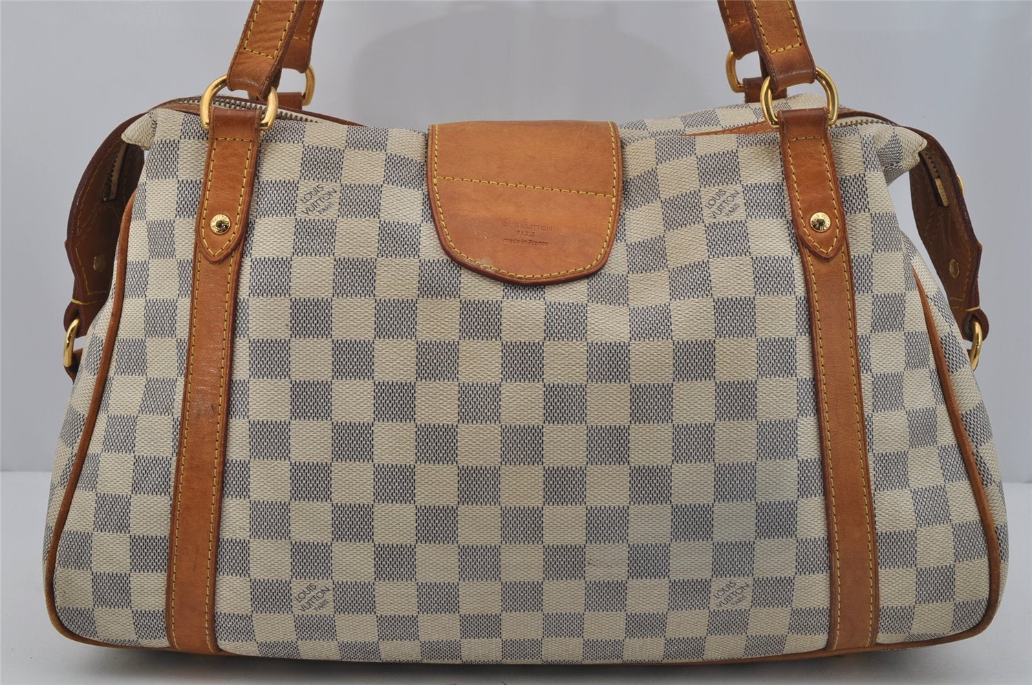 Authentic Louis Vuitton Damier Azur Stresa PM Shoulder Bag N42220 LV 1701J