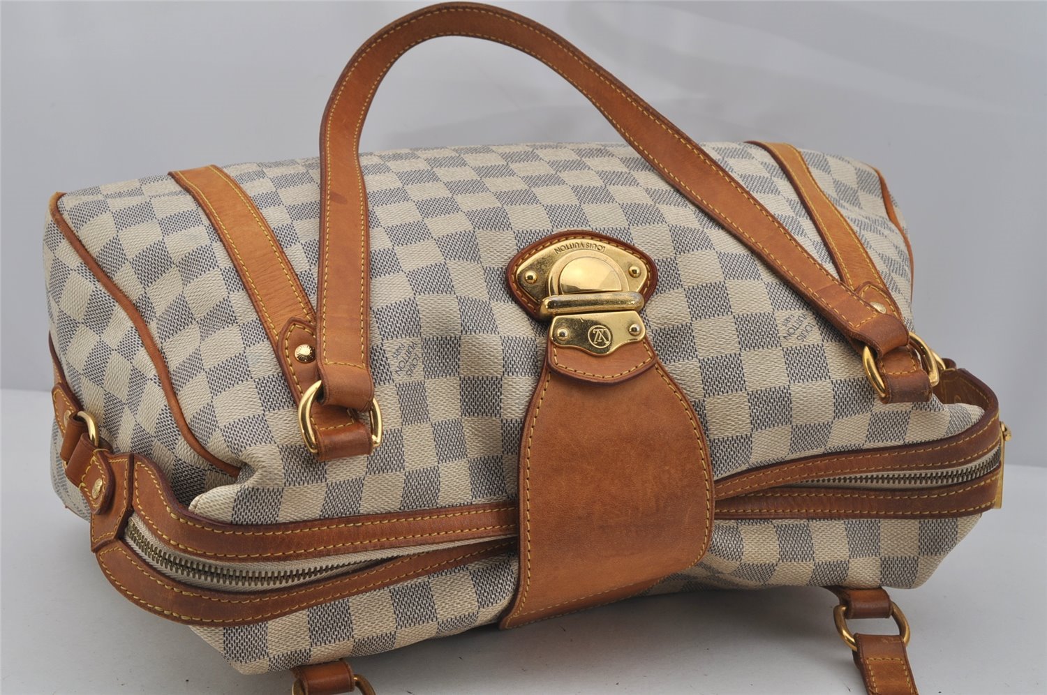 Authentic Louis Vuitton Damier Azur Stresa PM Shoulder Bag N42220 LV 1701J