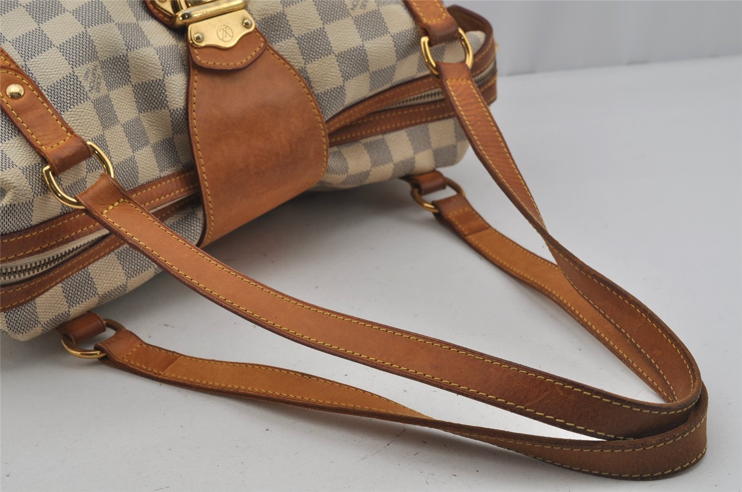 Authentic Louis Vuitton Damier Azur Stresa PM Shoulder Bag N42220 LV 1701J