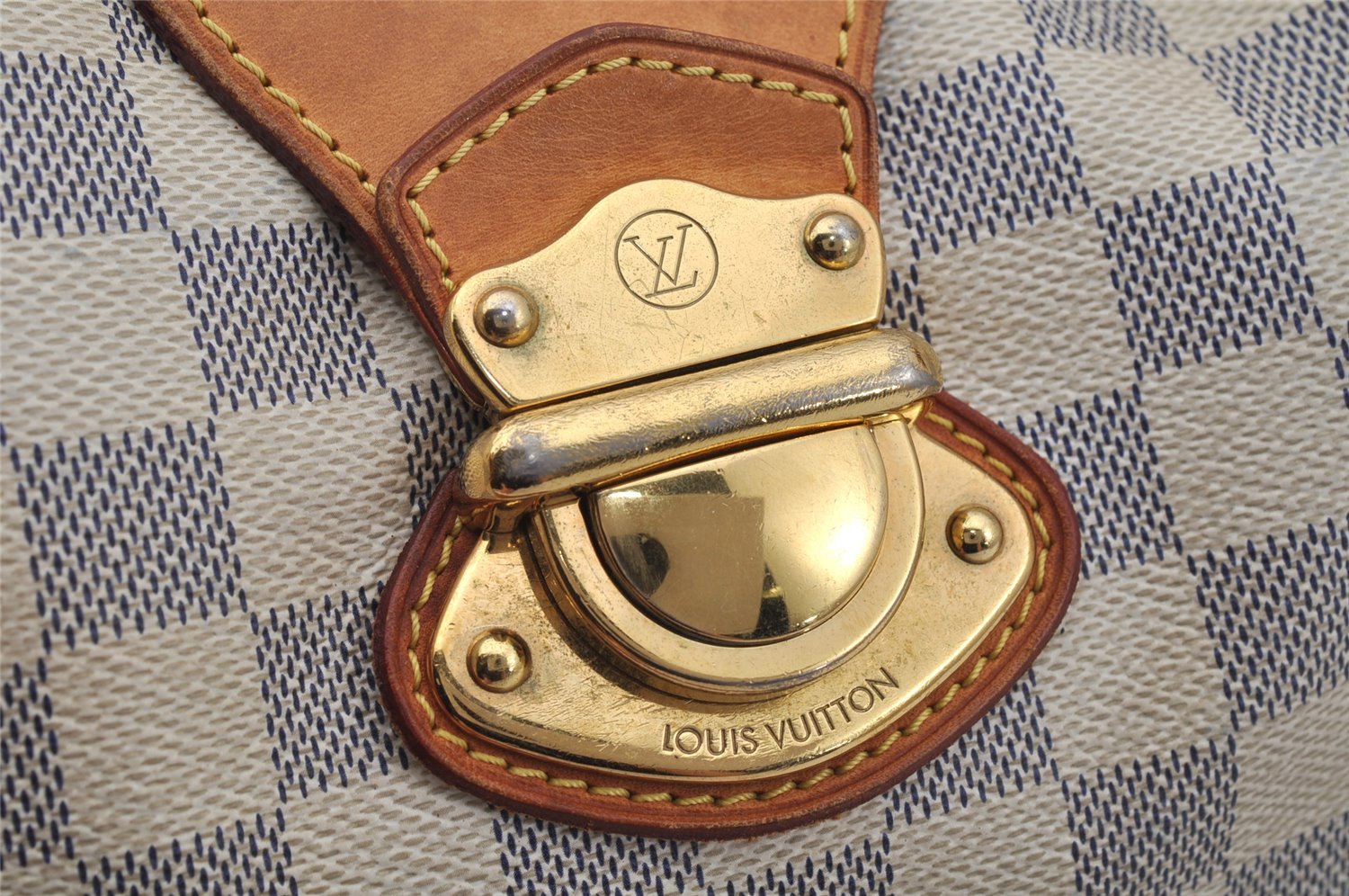 Authentic Louis Vuitton Damier Azur Stresa PM Shoulder Bag N42220 LV 1701J