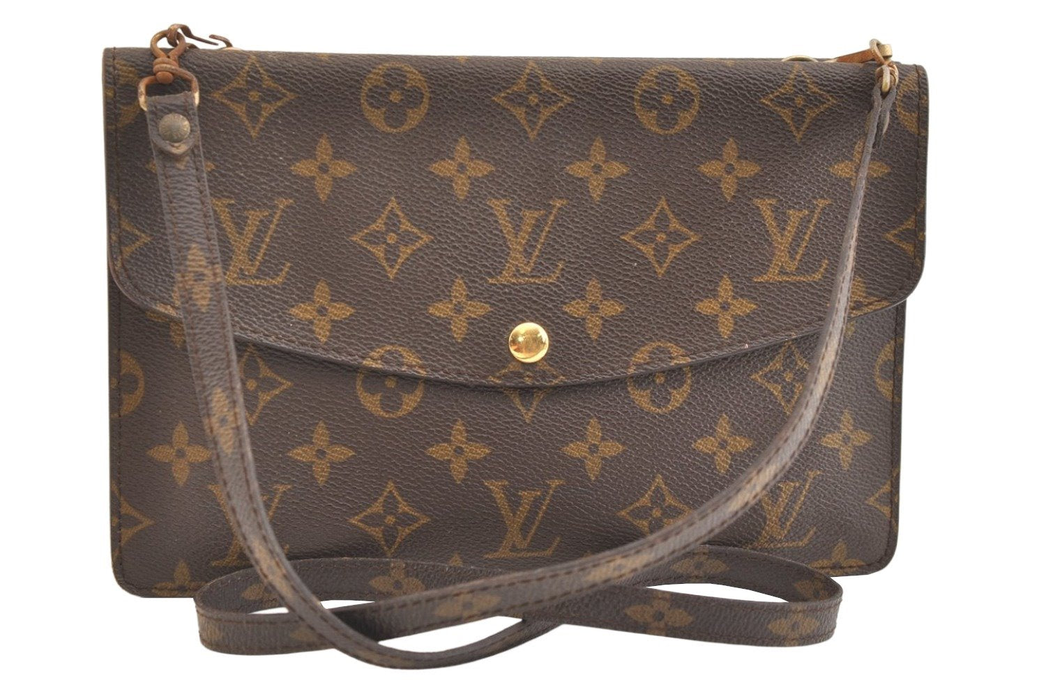 Auth Louis Vuitton Monogram Pochette Double Rabat Shoulder Bag M51815 Junk 1703K