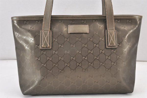 Authentic GUCCI GG Imprime Shoulder Tote Bag GG PVC Leather 211138 Khaki 1705K