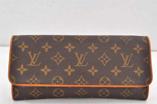 Authentic Louis Vuitton Monogram Pochette Twin GM Shoulder Bag M51852 LV 1706K