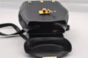 Authentic Salvatore Ferragamo Heel Motif Backpack Purse Leather Black Junk 1707I