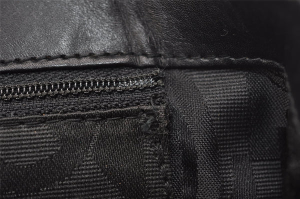 Authentic Salvatore Ferragamo Heel Motif Backpack Purse Leather Black Junk 1707I